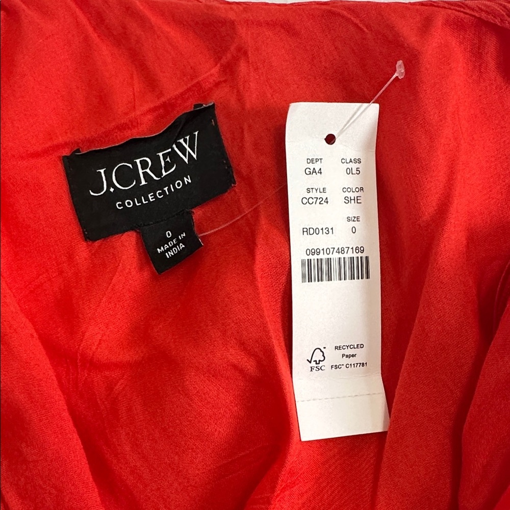J.‎ Crew Collection One Shoulder Dress Crinkle Chiffon Womens 0 NEW Lined Formal - Picture 7 of 14